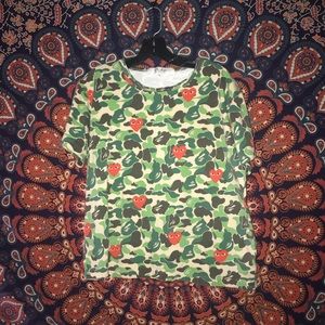 Bape X CDG Multi Camo T-Shirt